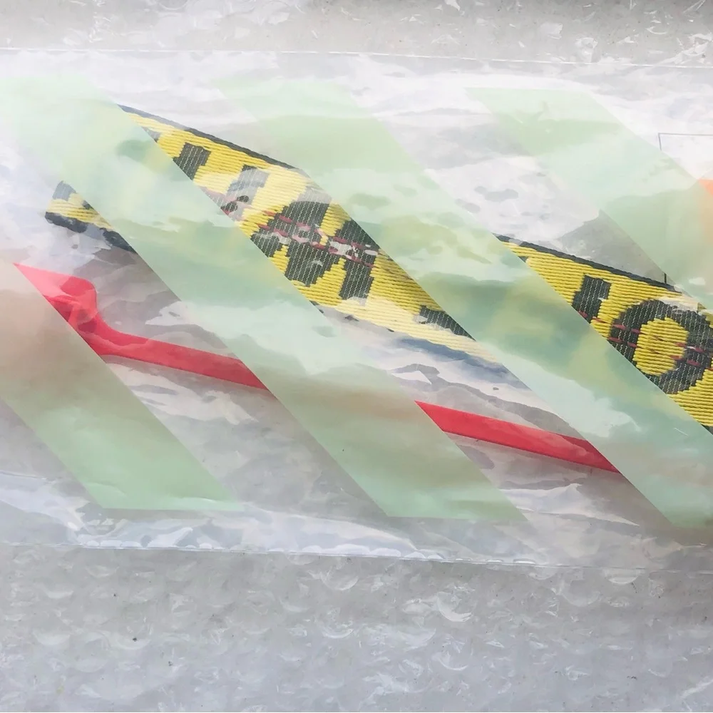 Off-White Yellow and Black Belt with Red Tag
